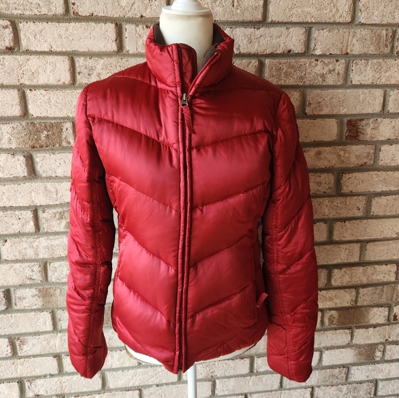 Eddie Bauer Jackets & Blazers - Eddie Bauer Red Quilted Goosedown Jacket lightweight zippered small